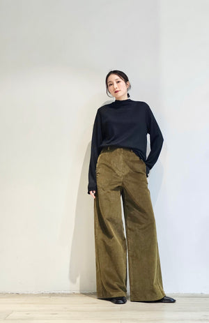 Corduroy straight-leg pants- 2 colours