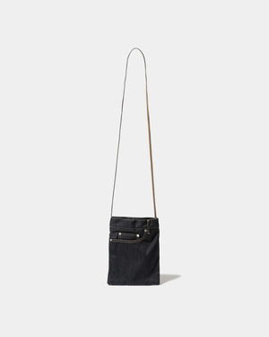 BEAUTIFUL PEOPLE- excerption denim washed sacoche indigo