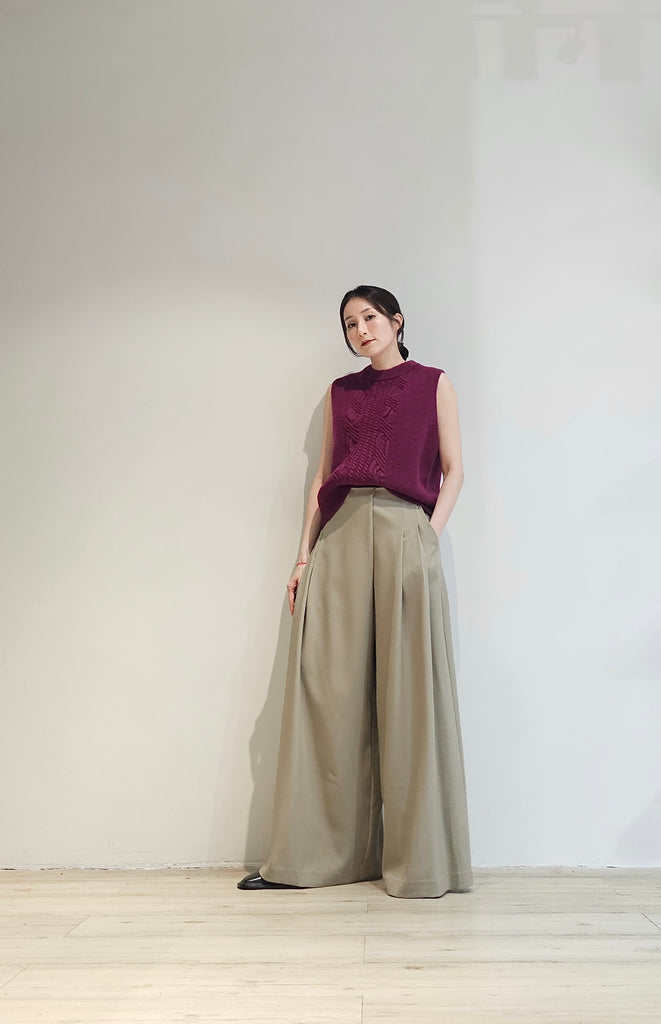 Pleated full-length wrap pants - 2 colours (pre-order)