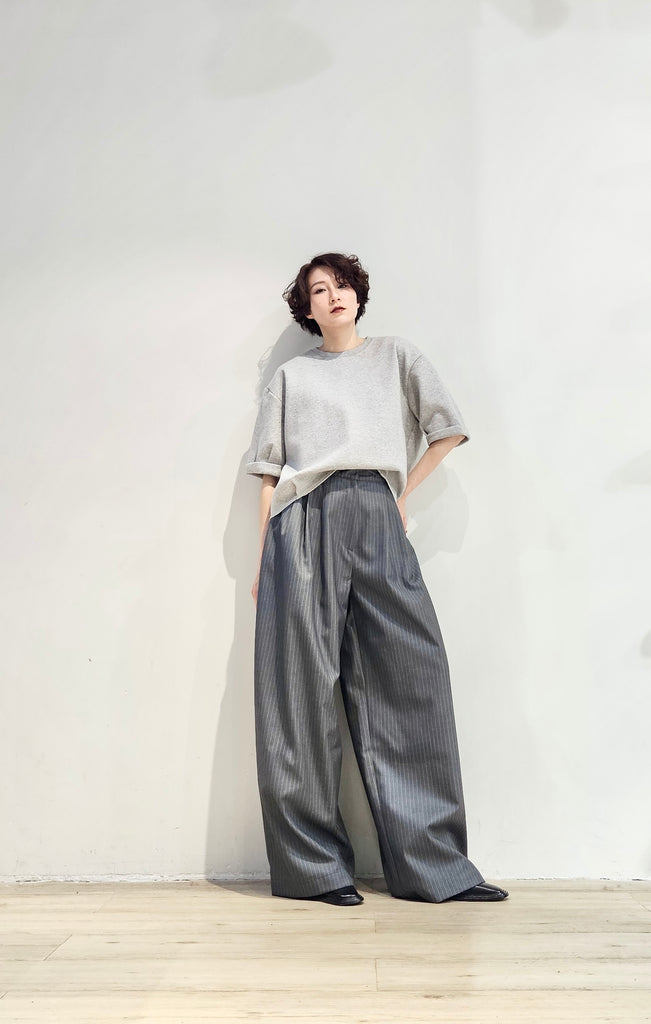 Drawstring full length stripe pants - 2 colours (Pre-order)