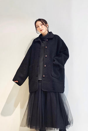 Button up alpaca wool long coat- 3 colours (pre-order)