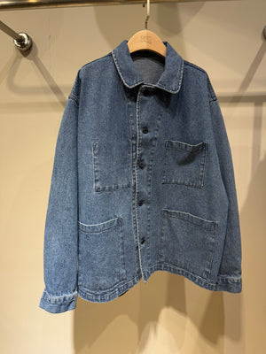 Washed denim button up jacket - 2 colours (pre-order)