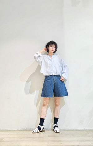 Washed denim swing shorts  - 2 colours