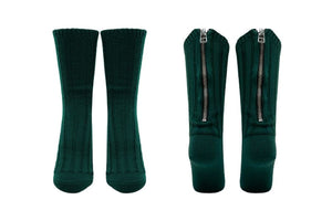 WIDE RIB ZIPPER SOCKS- 2 COLORS