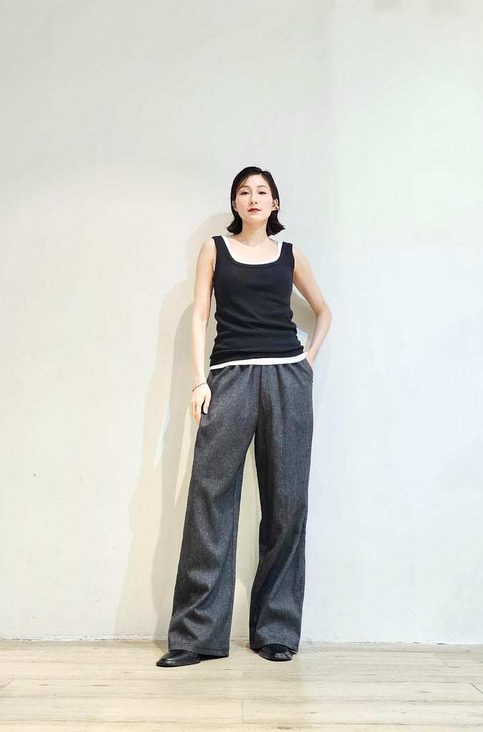 Linen straight-leg stripe pants - 2 colours (pre-order)