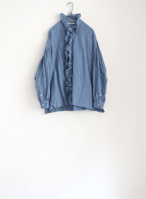 HARD WASH FINISHED LINEN CLOTH Ruffle Shirt