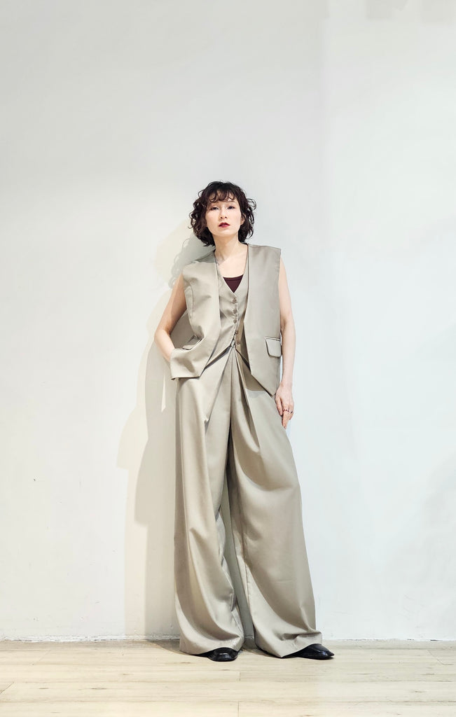 Tailored full-length pleated set pants - 2 colours (pre-order)