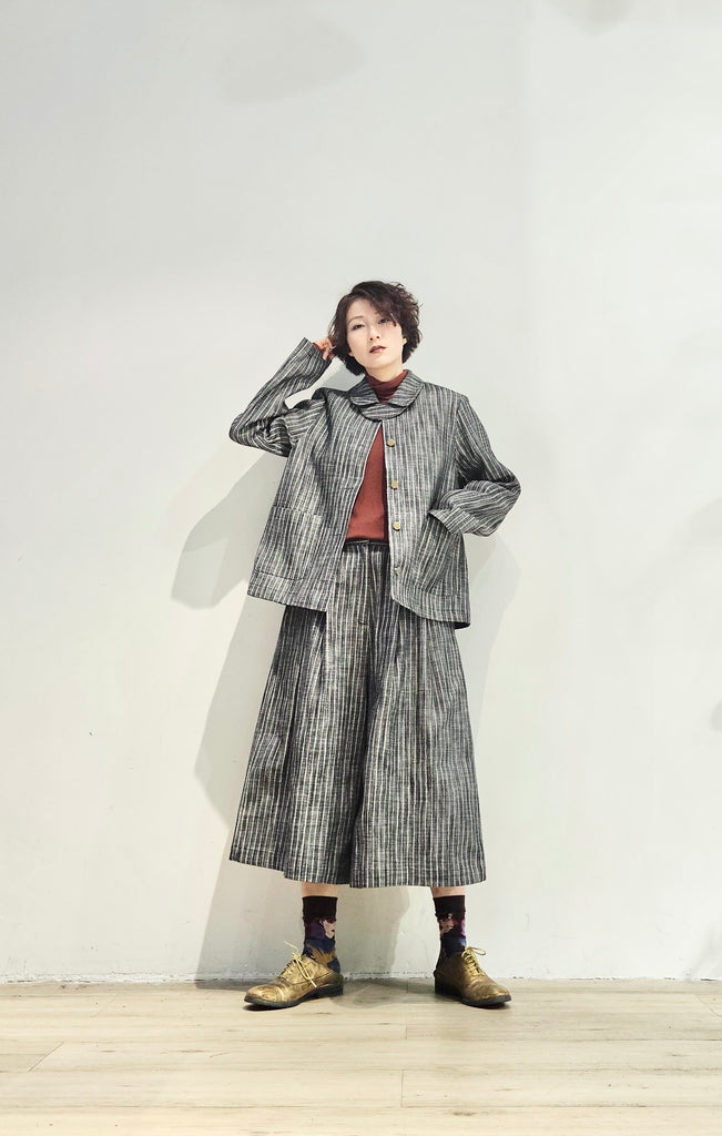 Non-fade denim stripe set jacket (pre-order)