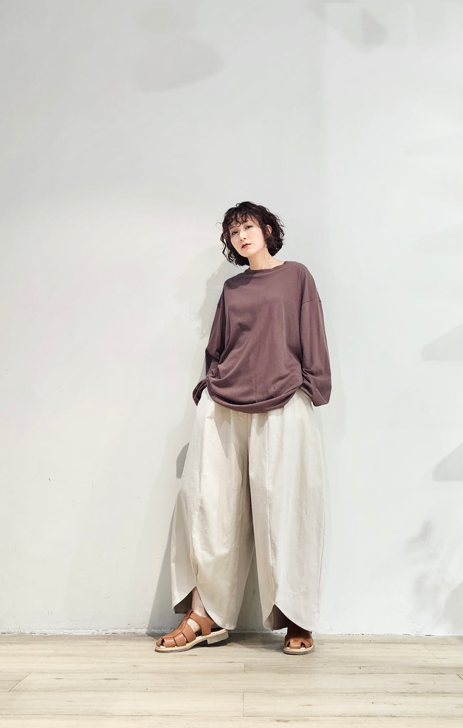 Front slit ballon loose fit pants - 4 colours (Pre-order)