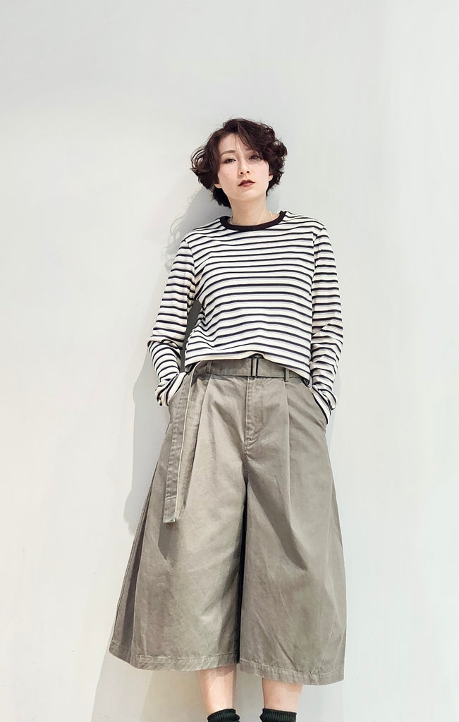 Wrinkle free long-sleeves stripe tee - 3 colours (pre-order)