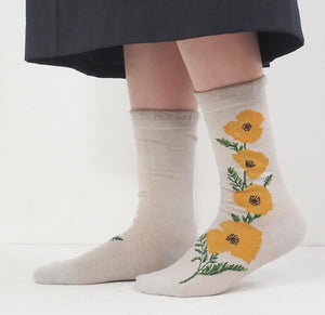【andè 】MIA Yellow high gauge crew socks