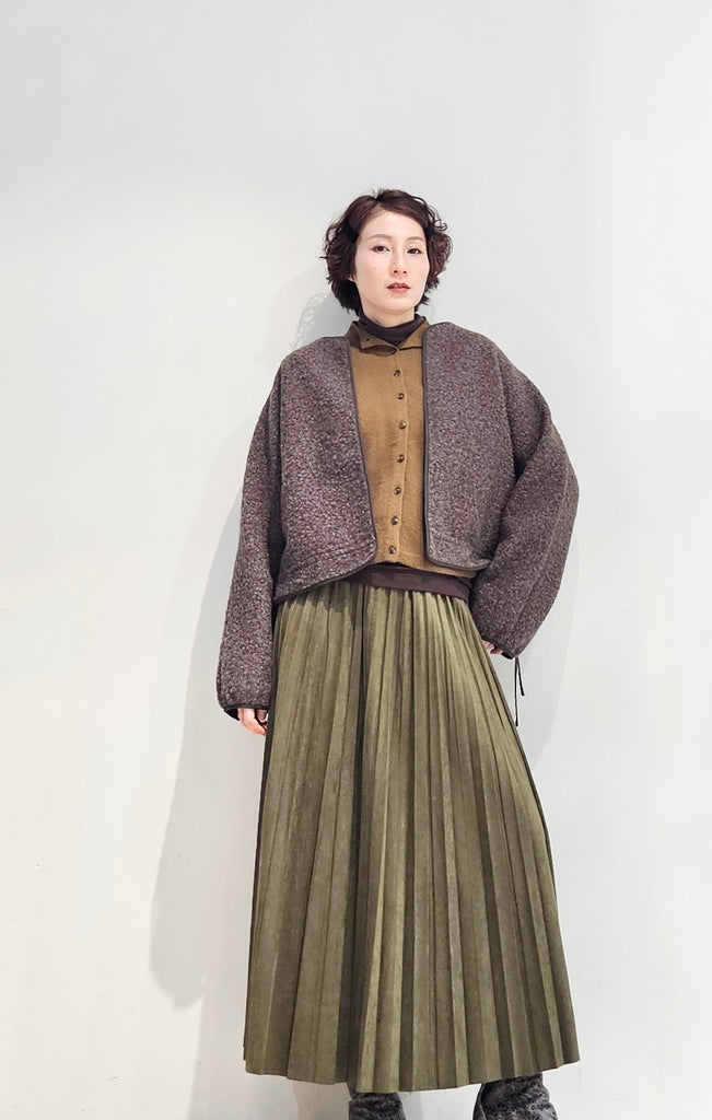 Collarless sherpa cropped coat - 3 colours (pre-order)