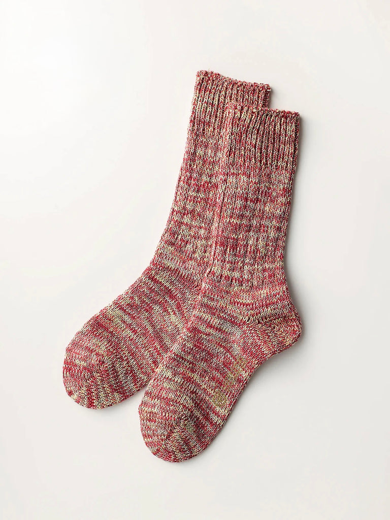LUCKY SOCKS - Multi colour rib socks wine-grey