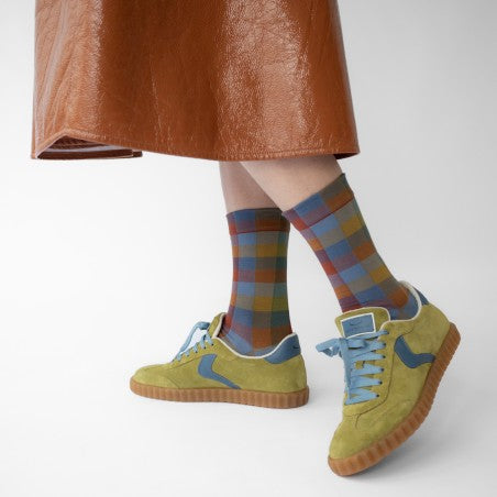 Bonne Maison - Blue-Grey Plaid Sock