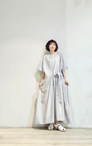Frill collar sheer tied dress w/ lining - 2 colours (pre-order)