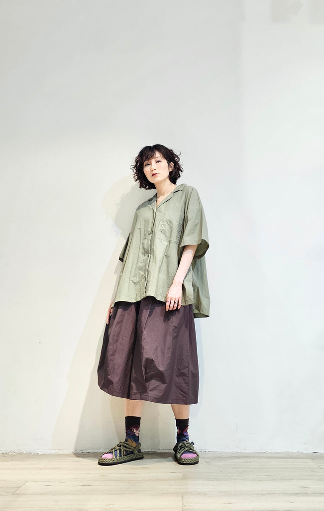 Oversized nylon slit shirt - 3 colours (pre-order)