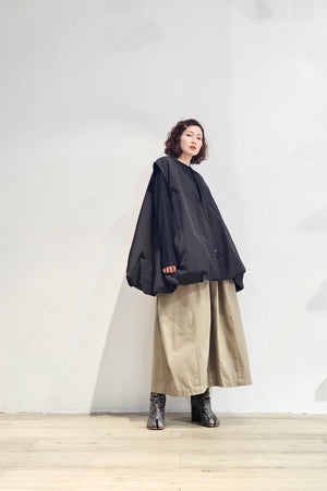 Button-up balloon nylon long vest - 2 colours (pre-order)
