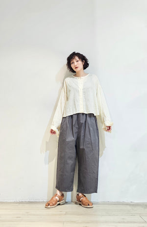 Loose fit cropped stripe shirt - 2 colours