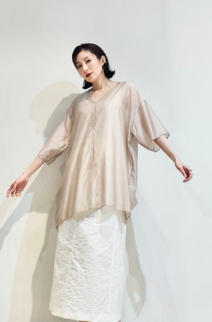 Back v-neck sheer top - 4 colours (pre-order)