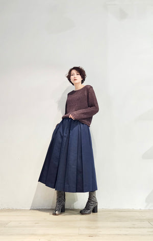 Textured drawstring pleated flare skirt- 2 colours (pre-order)
