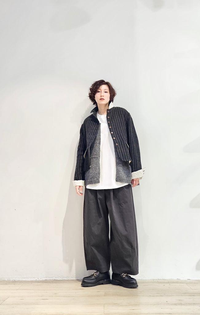 Cropped stripe wool blazer (pre-order)