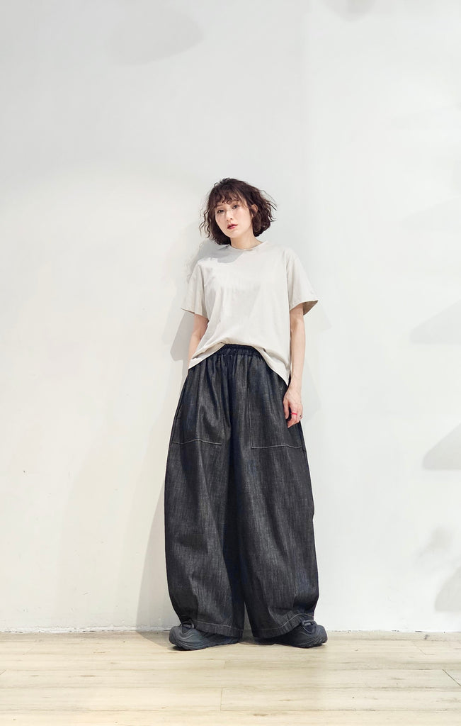 Non-fade denim balloon jeans (Pre-order)