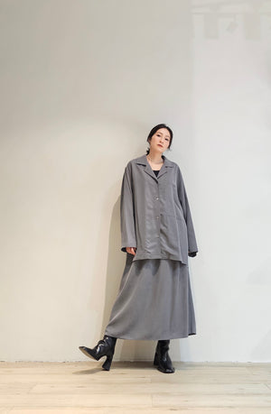 Oversized v-neck long shirt set - 2 colours (pre-order)