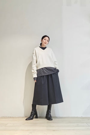 Drawstring wool blended culottes - 2 colours (pre-order)