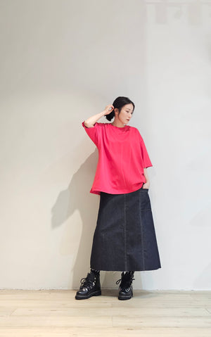 High rise raw denim skirt (pre-order)