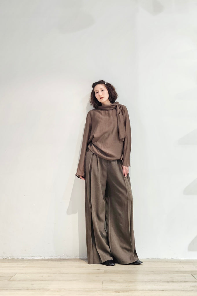 Tied collar soft chiffon blouse - 3 colours (pre-order)