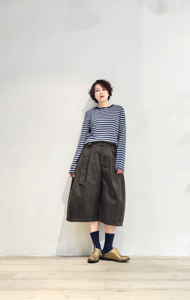 Wrinkle free long-sleeves stripe tee - 3 colours (pre-order)