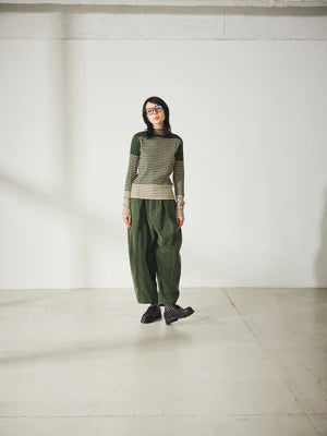 Horizontal Stripe Knit Turtle-neck top (2 colours)