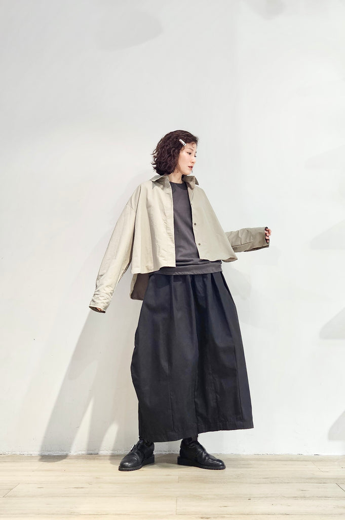 Cropped nylon shirt coat - 2 colours (pre-order)