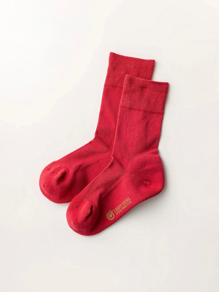 LUCKY SOCKS - Light pile anklet socks red