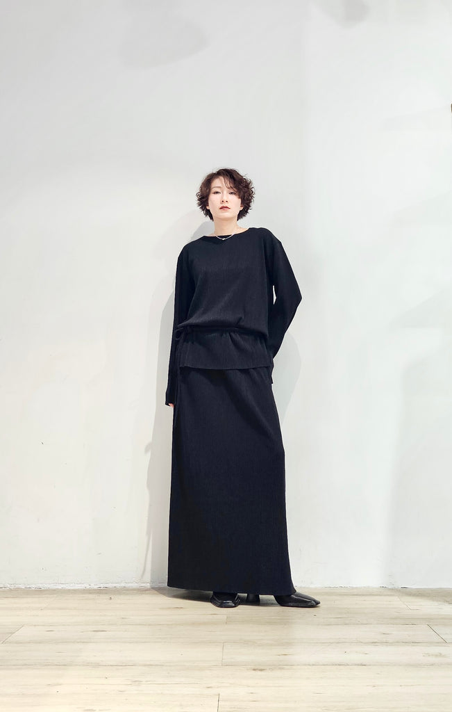 Crinkle stretchy maxi set skirt- 2 colours (pre-order)