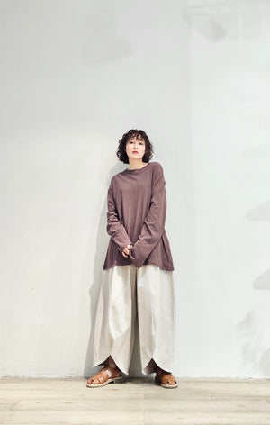Front slit ballon loose fit pants - 4 colours (Pre-order)