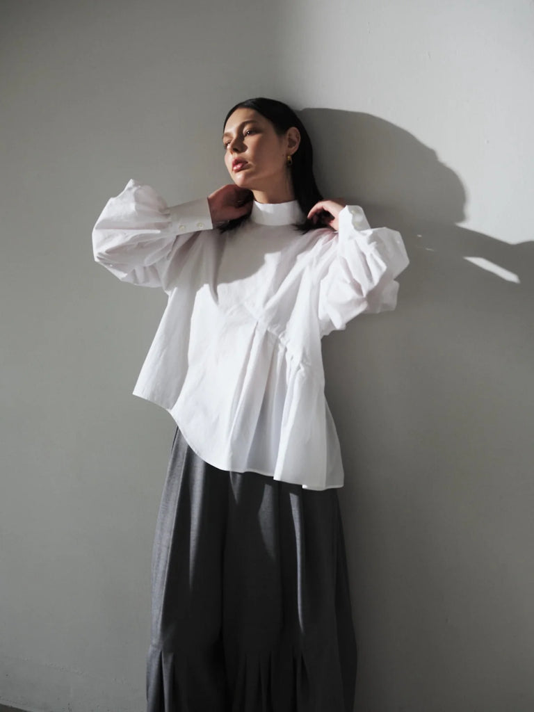 Cotton Dress Asymmetry Blouse (2 colours)