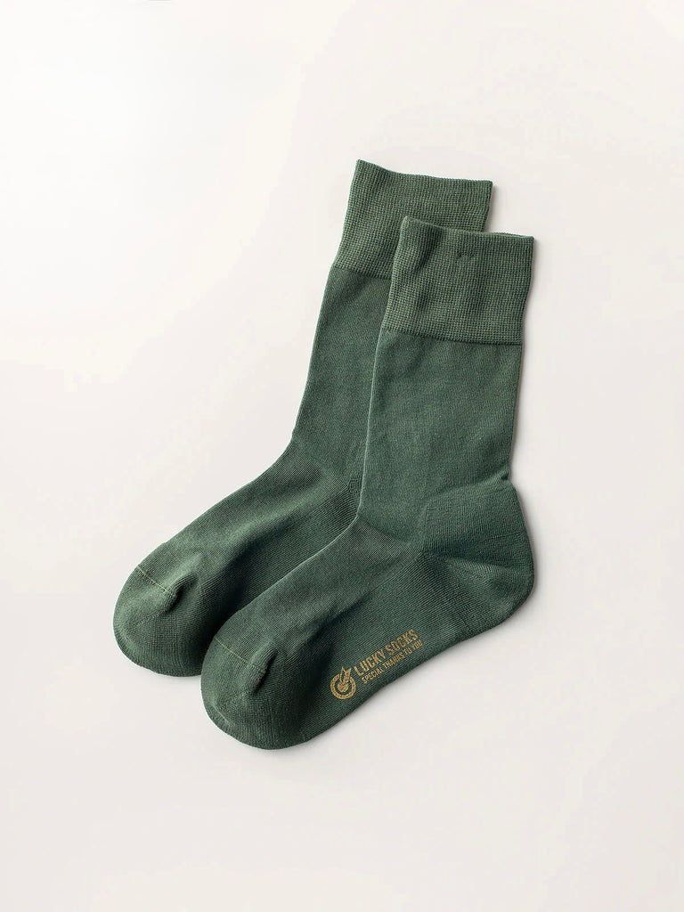 LUCKY SOCKS - Light pile anklet socks green