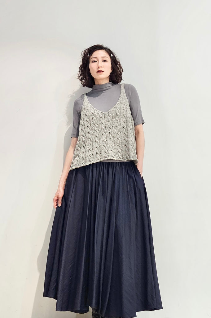 Knitted linen blended flare vest - 2 colours (pre-order)