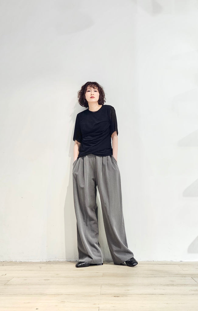 Drawstring cozy stripe pants - 2 colours (Pre-order)