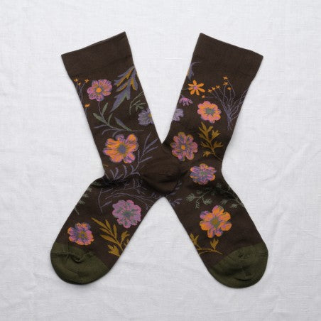 Bonne Maison Socks- Chaussette Herbier Terre d'ombre