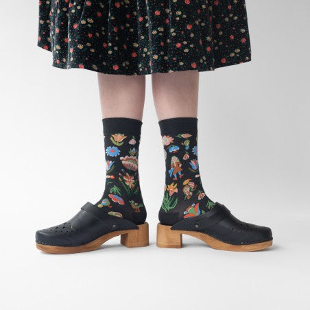 Bonne Maison Socks-Chaussette Tapisserie Noir