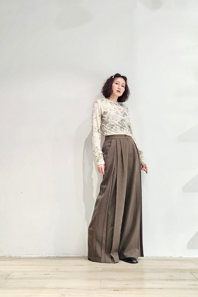 Tailored full-length pleated pants - 2 colours