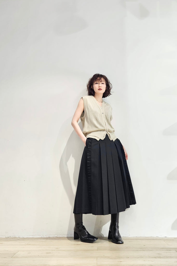 Frill details pleated skirt (pre-order)