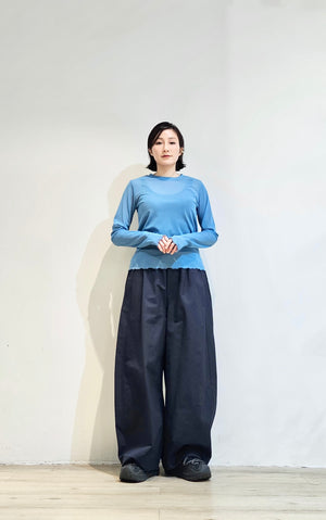 Frill hem mesh top - 5 colours