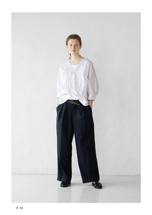 SUPER 120's TROPICAL WOOL CLOTH 2 In-pleat Baggy Pants