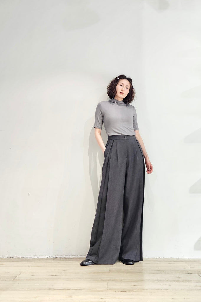 Slim fit ribbed stand collar tee - 5 colours (pre-order)