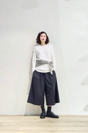 Drawstring wool blended culottes - 3 colours (Pre-order)