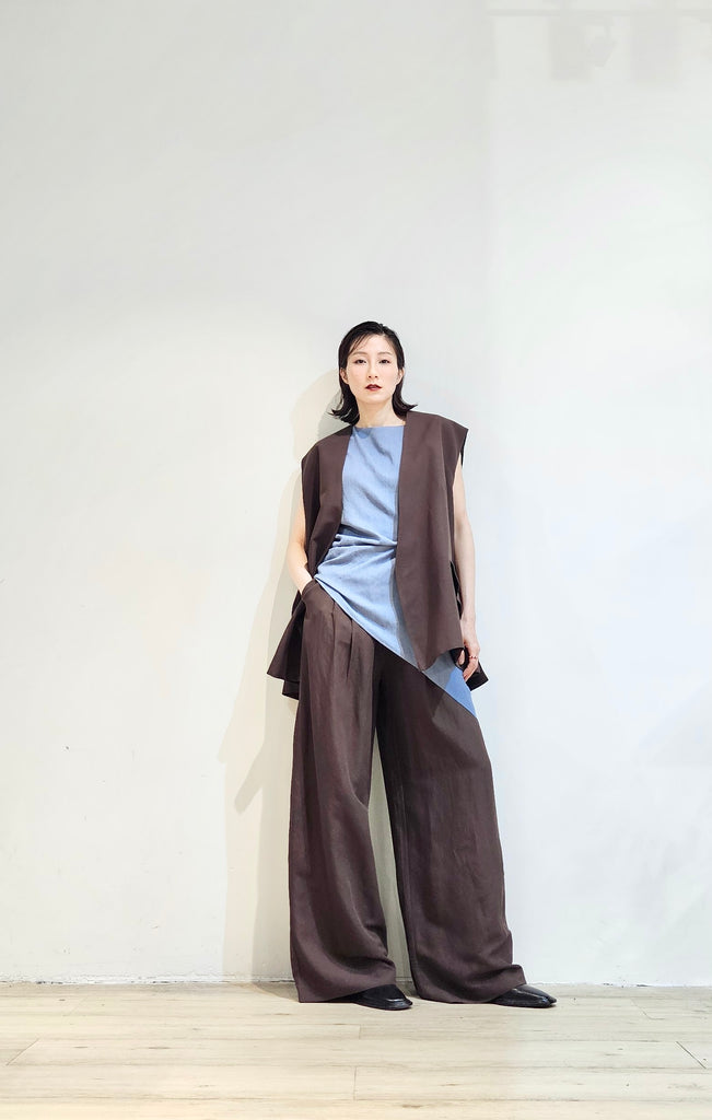 Loose fit linen set waistcoat - 2 colours (pre-order)