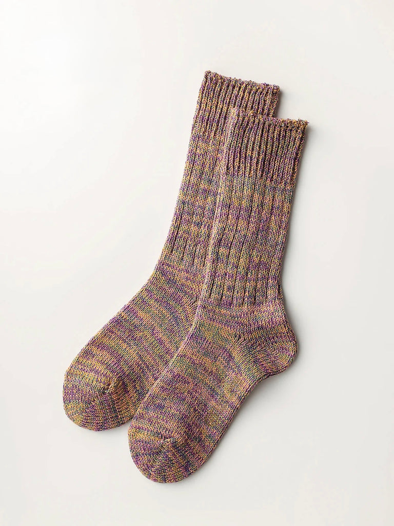 LUCKY SOCKS - Multi colour rib socks purple-pink